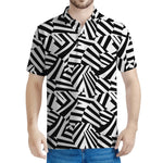 Black And White Dazzle Pattern Print Men's Polo Shirt