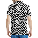 Black And White Dazzle Pattern Print Men's Polo Shirt