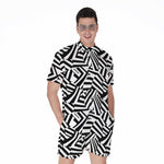 Black And White Dazzle Pattern Print Men's Rompers