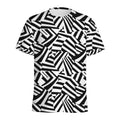 Black And White Dazzle Pattern Print Men's Athletic T-Shirt