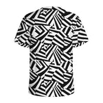 Black And White Dazzle Pattern Print Men's Sports T-Shirt
