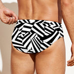 Black And White Dazzle Pattern Print Men's Swim Briefs