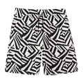 Black And White Dazzle Pattern Print Men's Swim Trunks