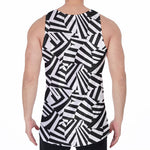 Black And White Dazzle Pattern Print Men's Velvet Tank Top