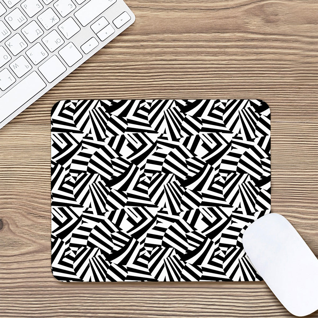 Black And White Dazzle Pattern Print Mouse Pad