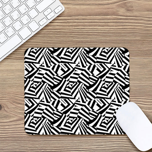 Black And White Dazzle Pattern Print Mouse Pad