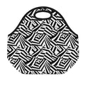 Black And White Dazzle Pattern Print Neoprene Lunch Bag