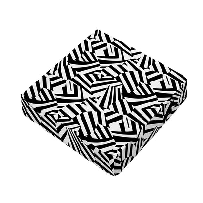 Black And White Dazzle Pattern Print Outdoor Seat Cushion Cover