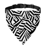 Black And White Dazzle Pattern Print Over The Collar Dog Bandana
