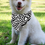 Black And White Dazzle Pattern Print Over The Collar Dog Bandana