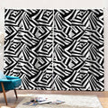 Black And White Dazzle Pattern Print Pencil Pleat Curtains