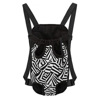 Black And White Dazzle Pattern Print Pet Carrier Backpack