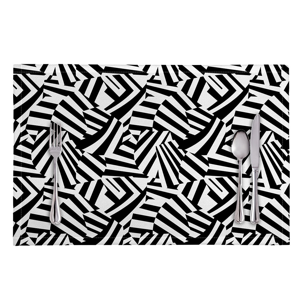 Black And White Dazzle Pattern Print Placemat