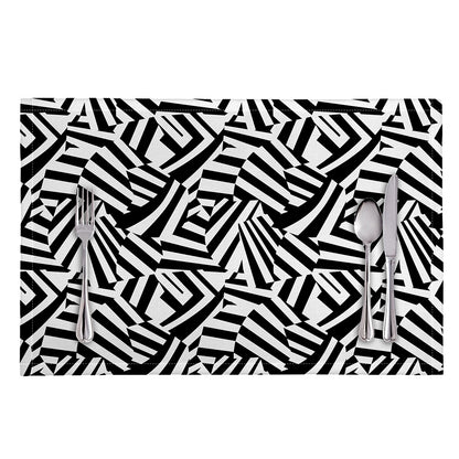 Black And White Dazzle Pattern Print Placemat