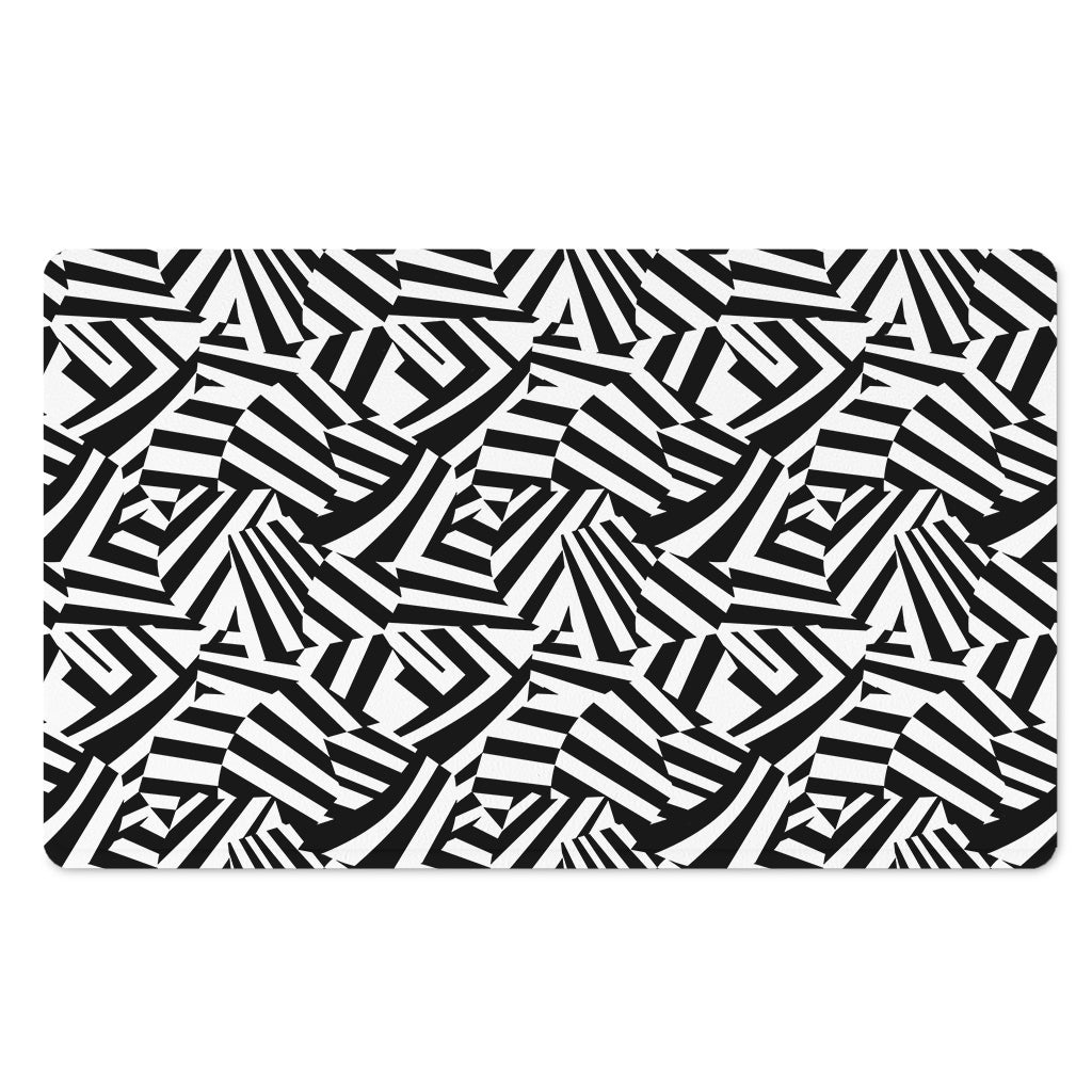 Black And White Dazzle Pattern Print Polyester Doormat