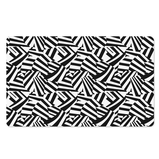 Black And White Dazzle Pattern Print Polyester Doormat