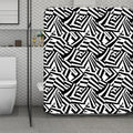 Black And White Dazzle Pattern Print Polyester Shower Curtain