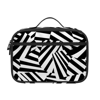 Black And White Dazzle Pattern Print Portable Lunch Bag