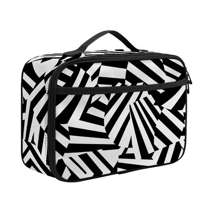 Black And White Dazzle Pattern Print Portable Lunch Bag