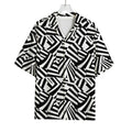 Black And White Dazzle Pattern Print Rayon Hawaiian Shirt