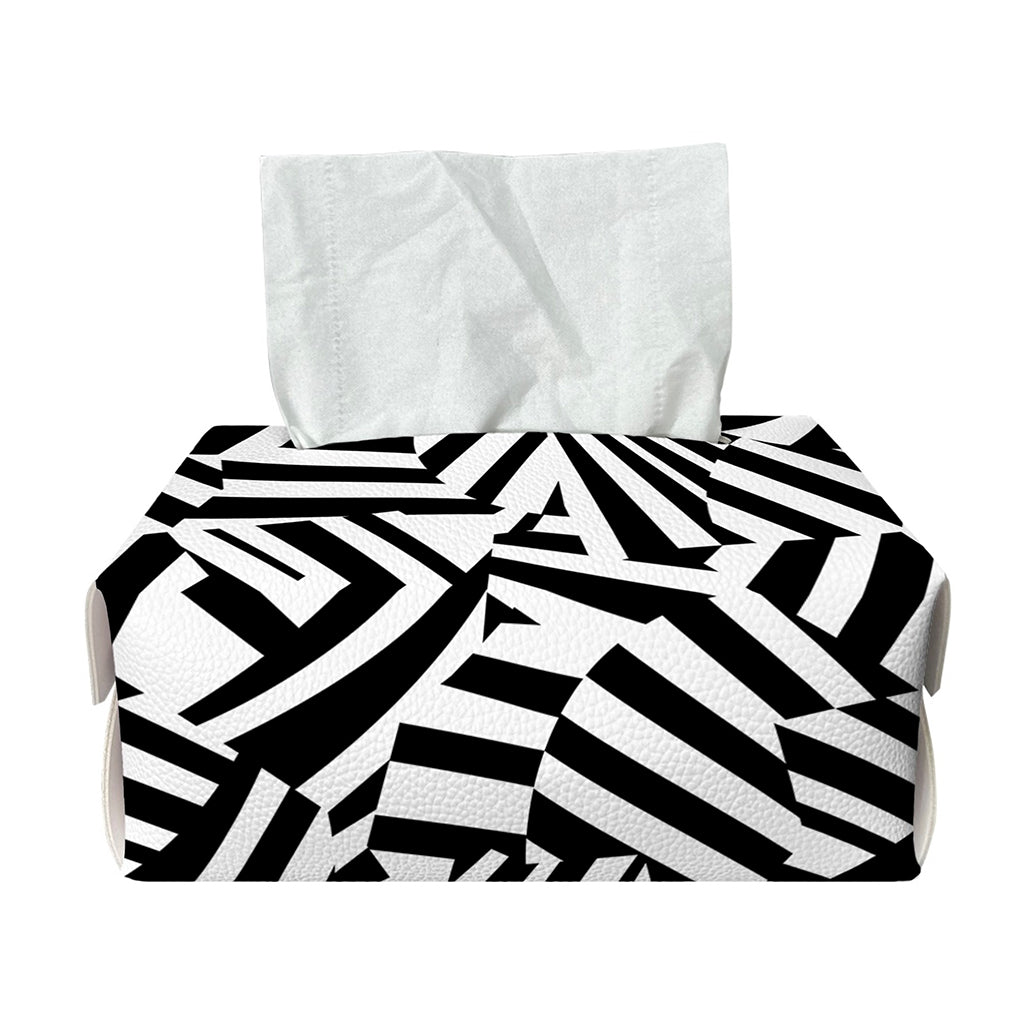 Black And White Dazzle Pattern Print Rectangle Tissue Box Cover