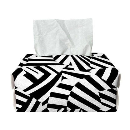Black And White Dazzle Pattern Print Rectangle Tissue Box Cover