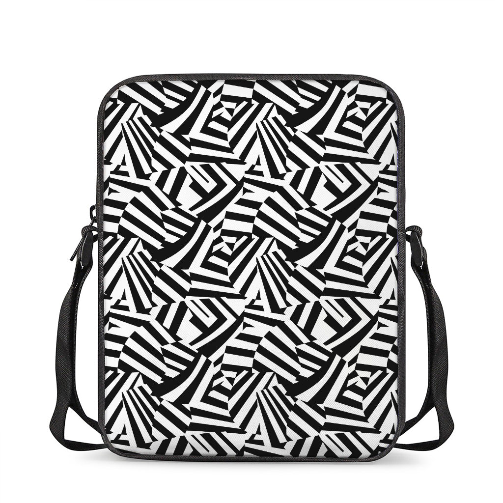 Black And White Dazzle Pattern Print Rectangular Crossbody Bag