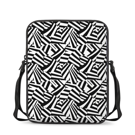 Black And White Dazzle Pattern Print Rectangular Crossbody Bag