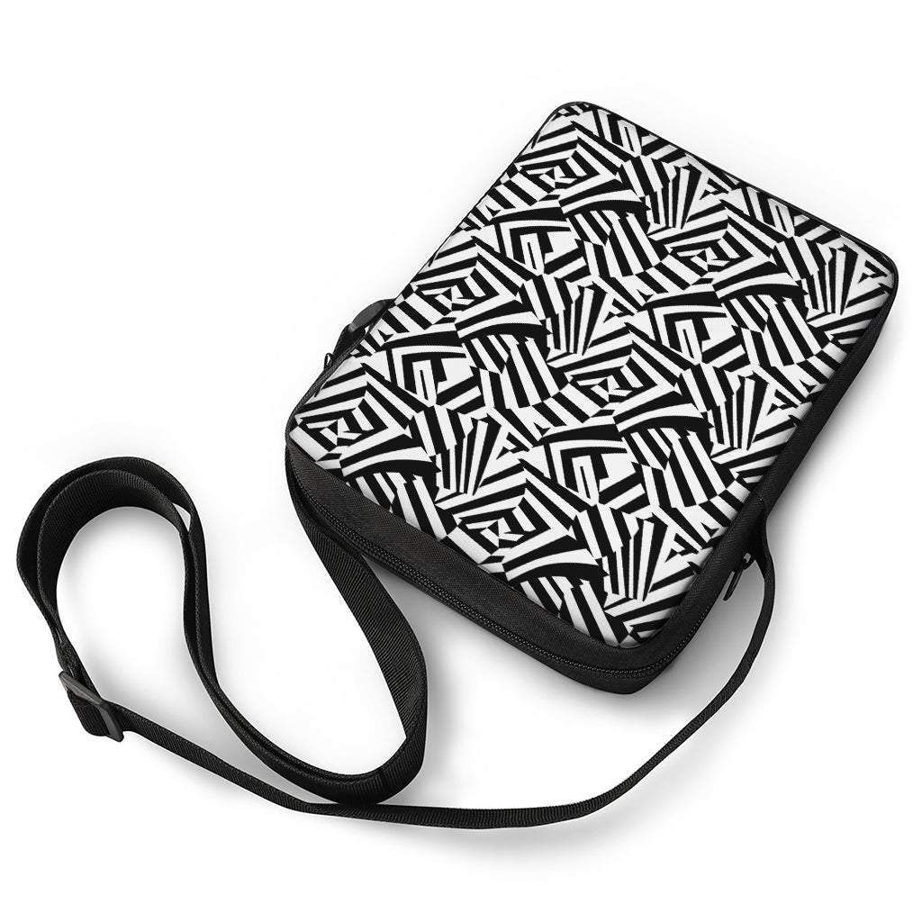 Black And White Dazzle Pattern Print Rectangular Crossbody Bag