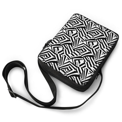 Black And White Dazzle Pattern Print Rectangular Crossbody Bag