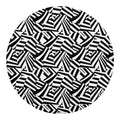 Black And White Dazzle Pattern Print Round Blanket