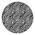 Black And White Dazzle Pattern Print Round Floor Mat