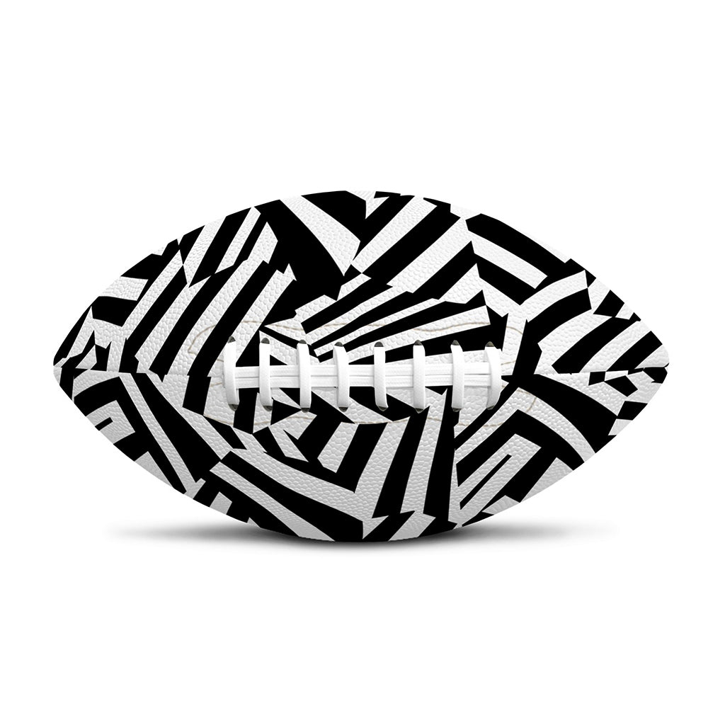Black And White Dazzle Pattern Print Rugby Ball