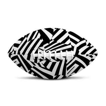 Black And White Dazzle Pattern Print Rugby Ball