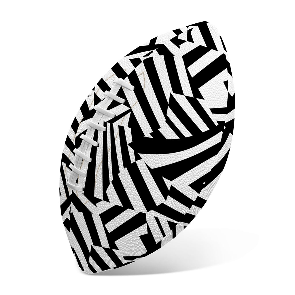 Black And White Dazzle Pattern Print Rugby Ball