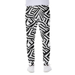 Black And White Dazzle Pattern Print Scuba Joggers
