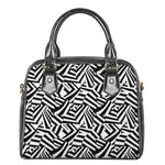 Black And White Dazzle Pattern Print Shoulder Handbag