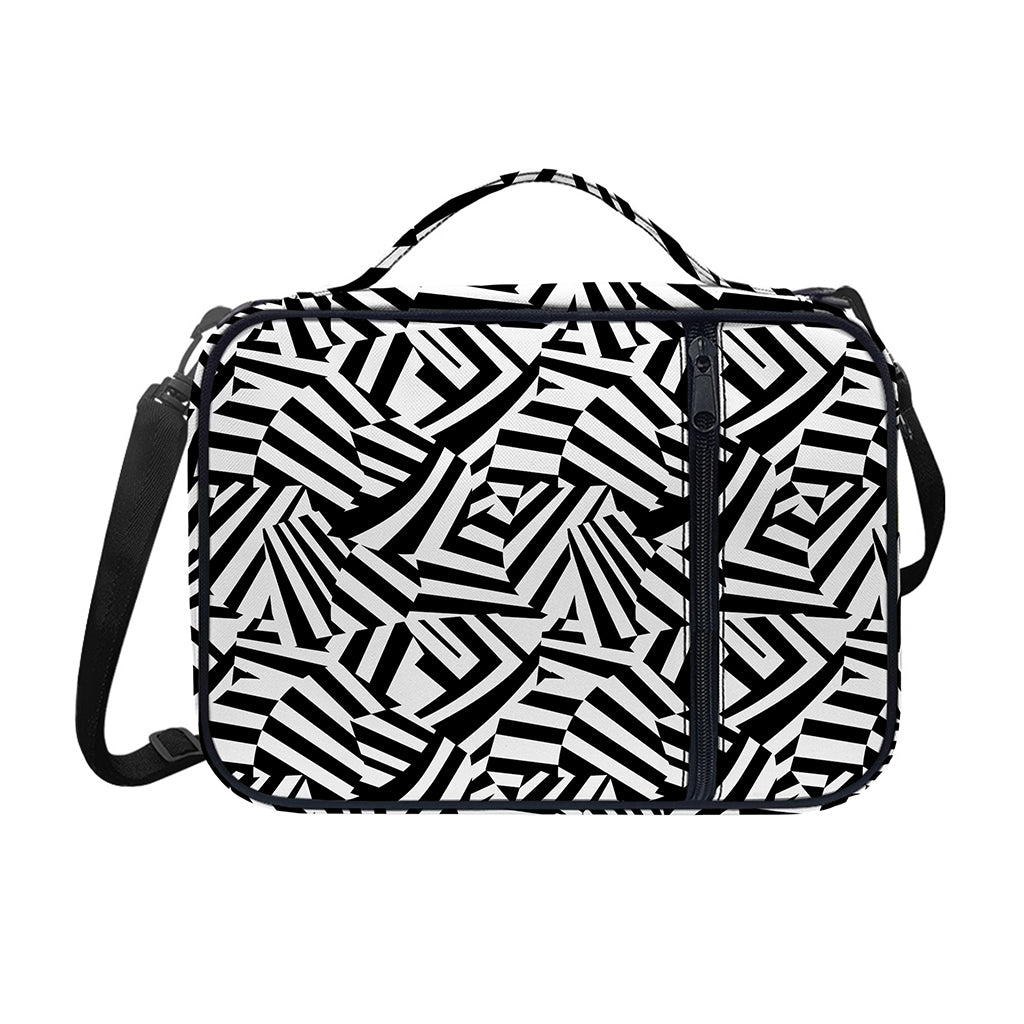 Black And White Dazzle Pattern Print Shoulder Strap Bible Bag