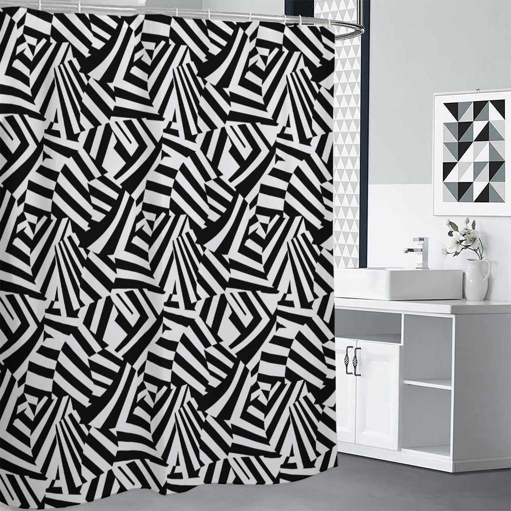 Black And White Dazzle Pattern Print Shower Curtain