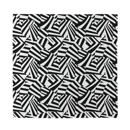 Black And White Dazzle Pattern Print Silk Bandana