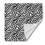 Black And White Dazzle Pattern Print Silk Bandana