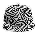 Black And White Dazzle Pattern Print Snapback Cap