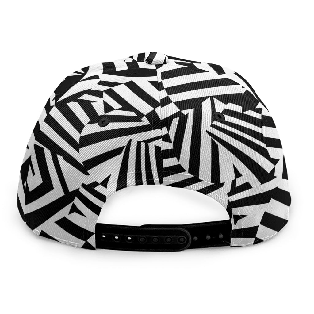 Black And White Dazzle Pattern Print Snapback Cap