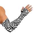 Black And White Dazzle Pattern Print Sun Protection Arm Sleeves