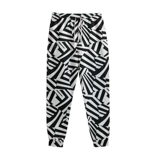 Black And White Dazzle Pattern Print Sweatpants