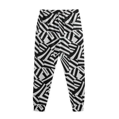 Black And White Dazzle Pattern Print Sweatpants