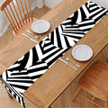 Black And White Dazzle Pattern Print Table Runner