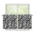 Black And White Dazzle Pattern Print Tier Curtains
