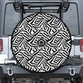 Black And White Dazzle Pattern Print Tire Cover With Camera Hole