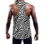 Black And White Dazzle Pattern Print Training Tank Top